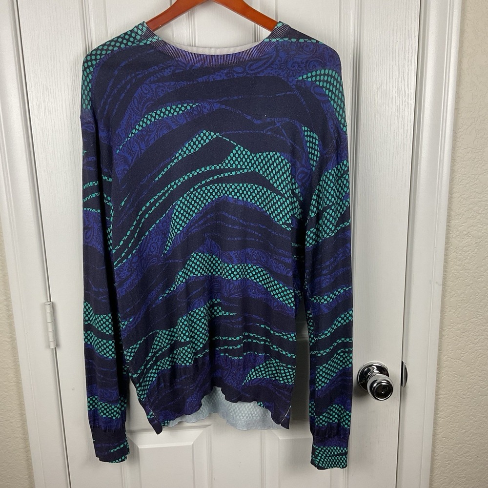 Robert Graham Men's Carmelite Cotton/Linen Thin Knit Crew Neck Sweater XL